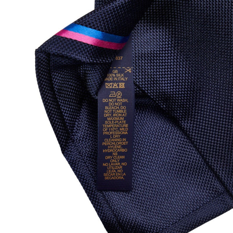 Louis Vuitton LV Cravat Bottom Strip 7CM Cravat M77837 Navi Multicolor Silk Men LOUIS VUITTON