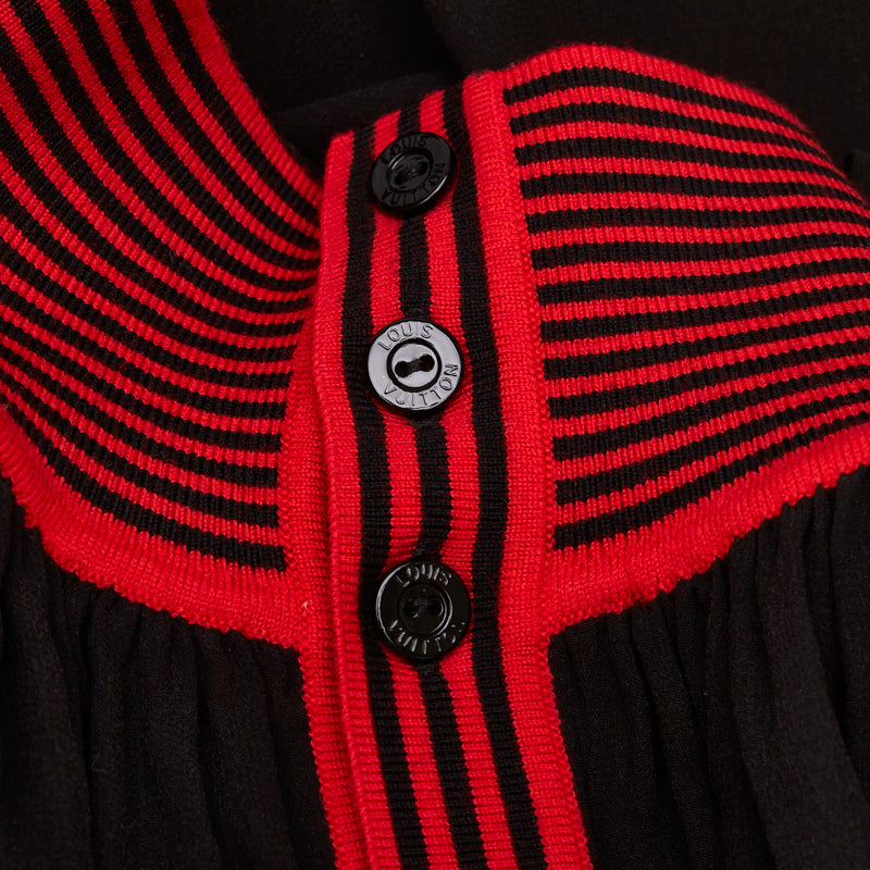 Louis Vuitton Border One Piece Size: 34 Black Red Blue Silk  Louis Vuitton