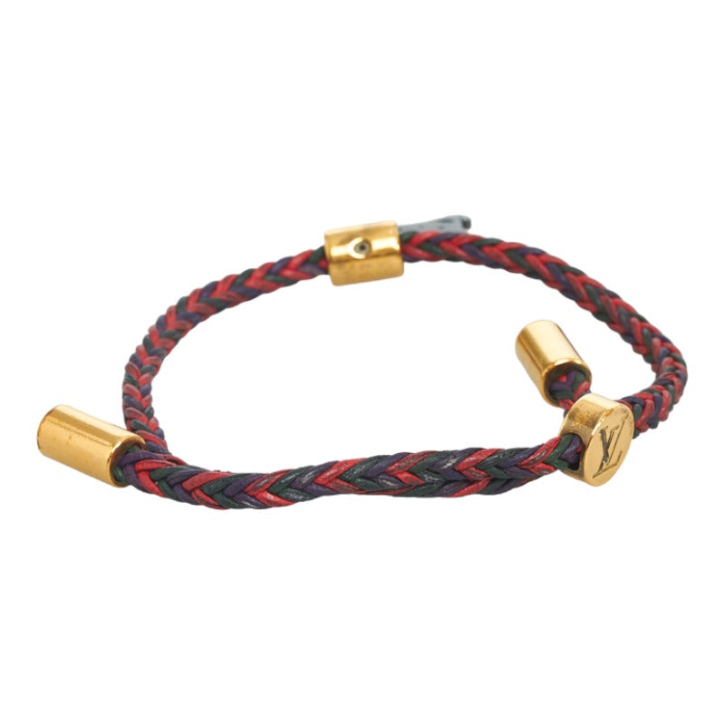 Louis Vuitton Bracelet MP234E Red Black Gold Leather  Louis Vuitton