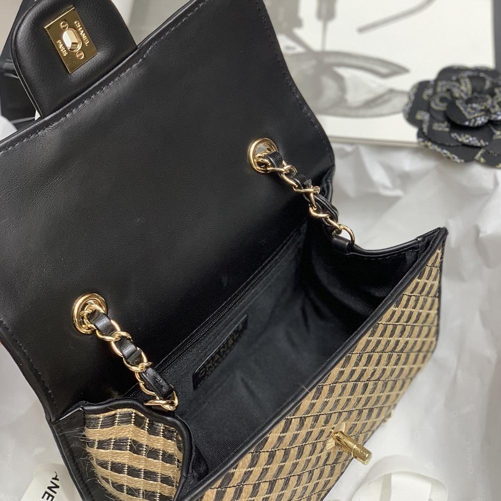 Chanel Raffi Jute striped Flap Bag