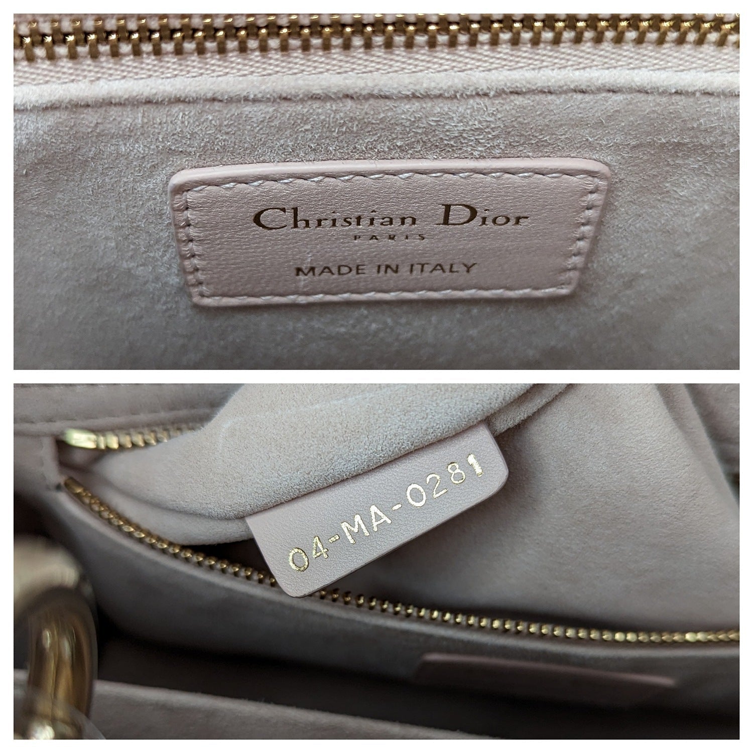 Christian Dior Powder Pink Cannage Lambskin Medium Lady Dior