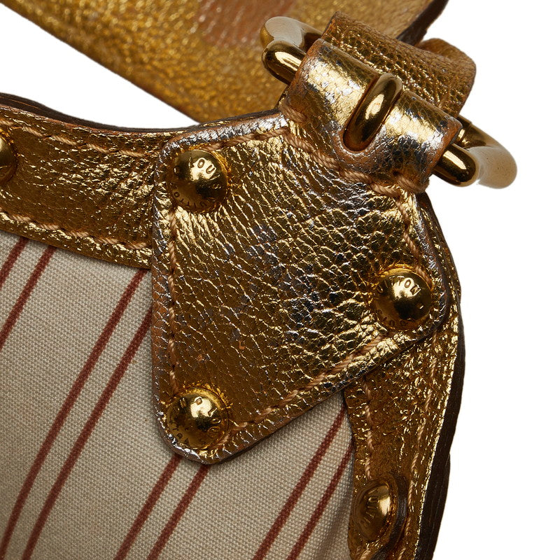 Louis Vuitton Trianon Teda GM Handbag M92391 Gold Ivory Canvas Leather Ladies Louis Vuitton