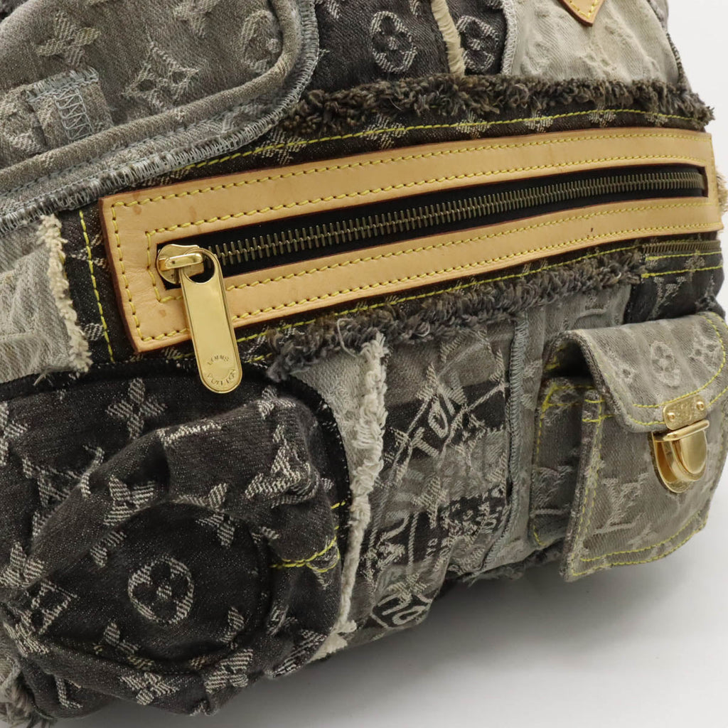 Louis Vuitton Monogram Denim Patchwork Bowie Shoulder Bag Boston Gray Bag M95377