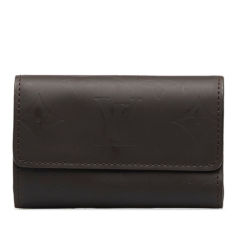 Louis Vuitton Monogram Glass Multicle 6 Keycase M66430 Brown Leather  Louis Vuitton