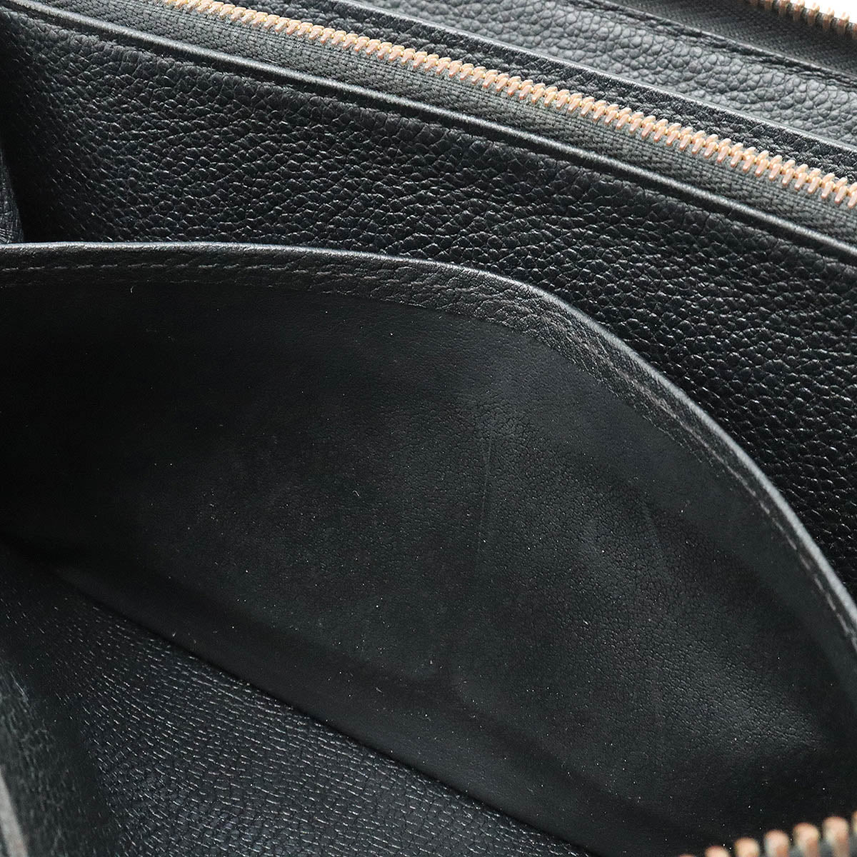 Louis Vuitton Monogram Emplant Zippie Wallet Round Fassner Long Wallet Leather Noir Black M60571