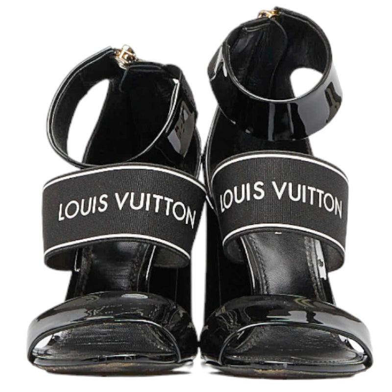 Louis Vuitton Louis Vuitton Sandals Patent Laser/Nylon Black