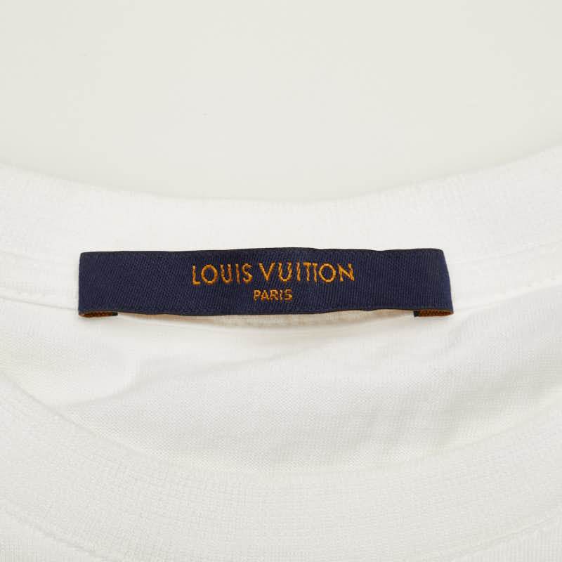 LOUIS VUITTON Louis Vuitton Logo VCCM09 Half-Hand T-Shirt Cotton White Men's Hole