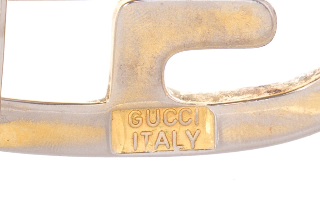 Gucci Vintage GG Gold & Silver Belt Buckle