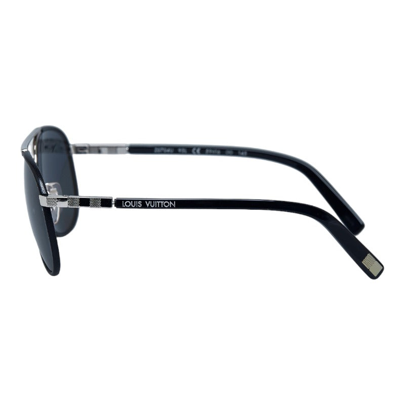 Louis Vuitton Attraction Pilot Sunscreen Z0704U Black Silver Metal Leather  Louis Vuitton