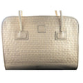 Fendi Vintage Dual Handle Woven Leather Cream Tote