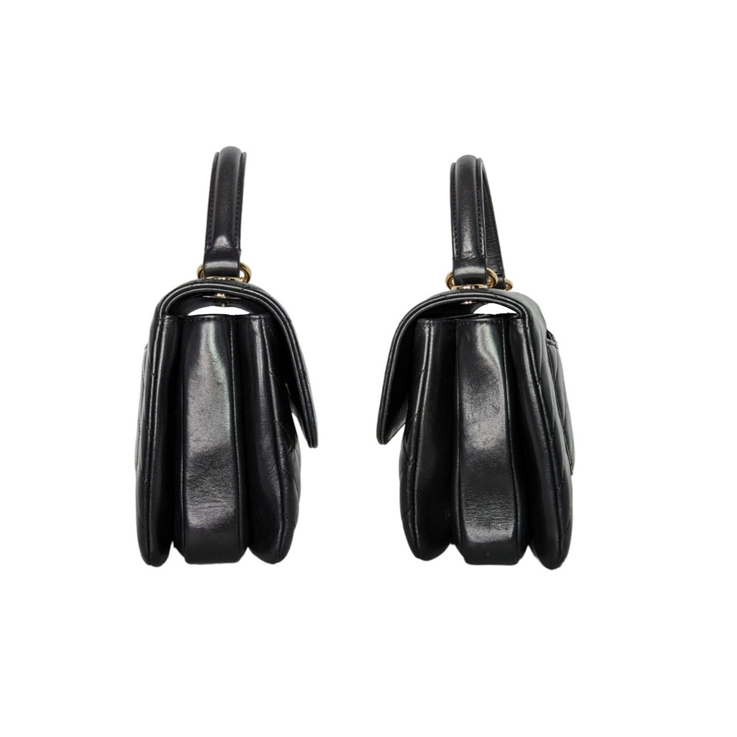 Chanel Black Trendy CC Chevron Top Handle Flap Bag