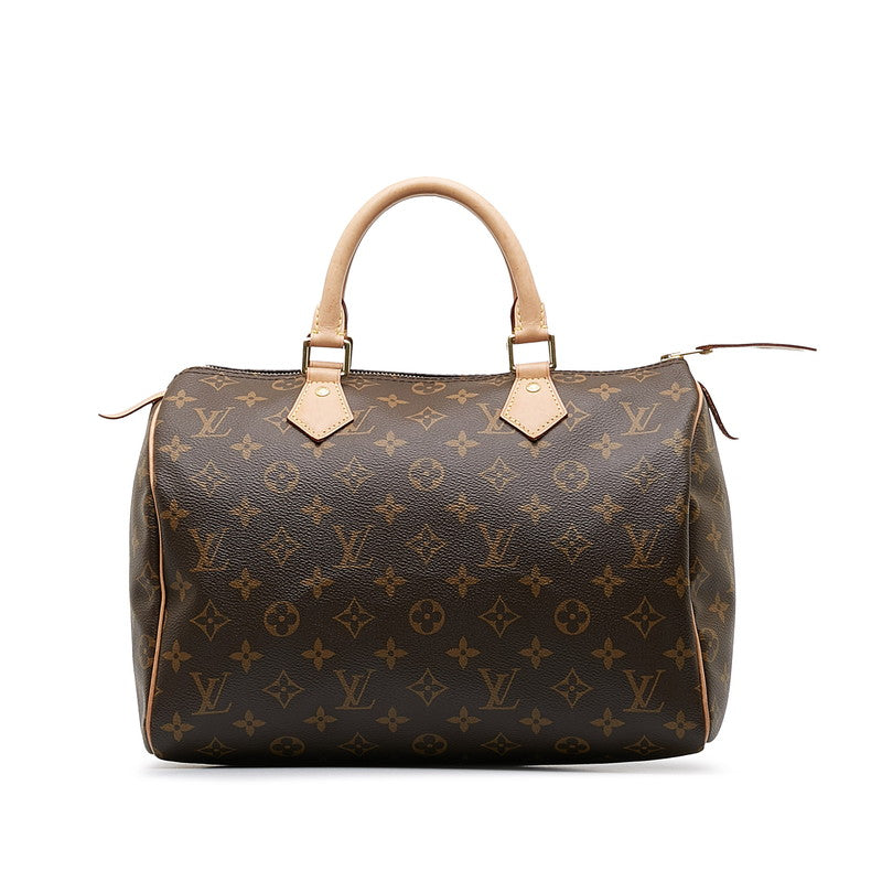 Louis Vuitton Monogram Speed 30 Handbag Mini Boston Bag M41108 Brown PVC Leather Lady Louis Vuitton