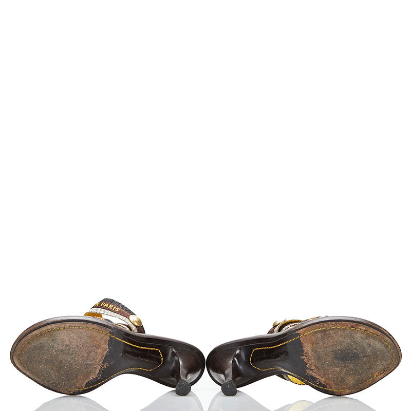 Louis Vuitton Louis Vuitton Sandals Leather/Candy Black Brown Ladies