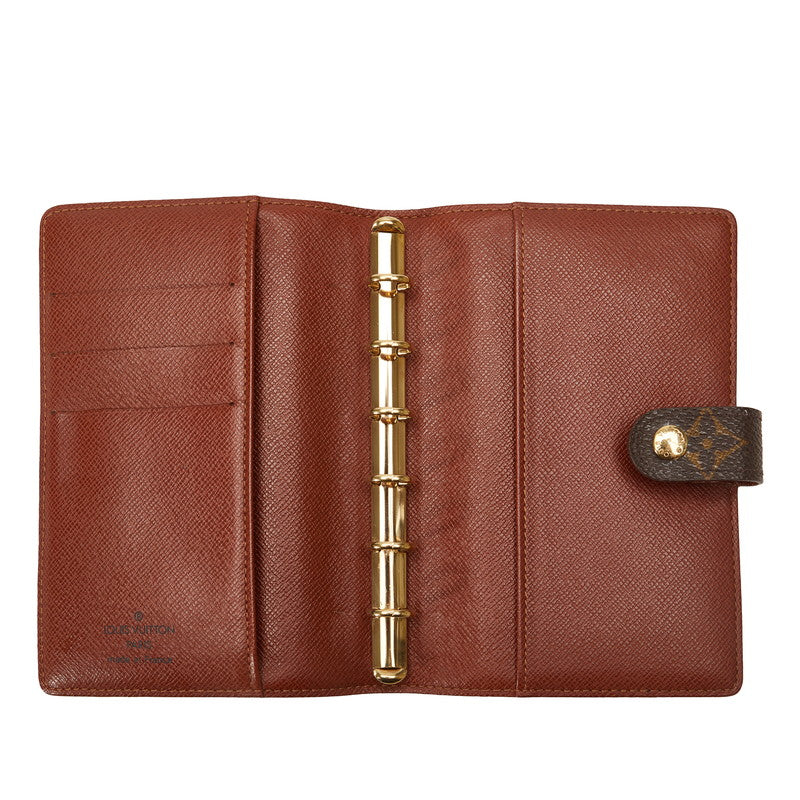 Louis Vuitton Monogram Agenda PM Handbook Cover R20005 Brown PVC Leather Lady Louis Vuitton