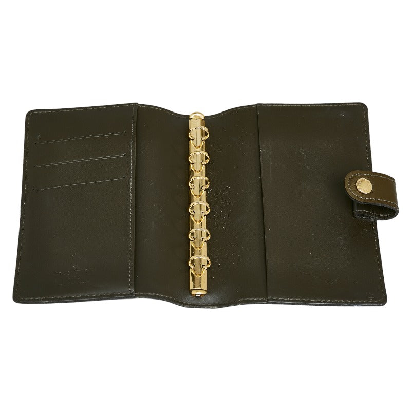 Louis Vuitton Monogram Verne Agenda PM Handbook Cover R21063 Verne Bronze Karki Patent Leather Ladies Louis Vuitton