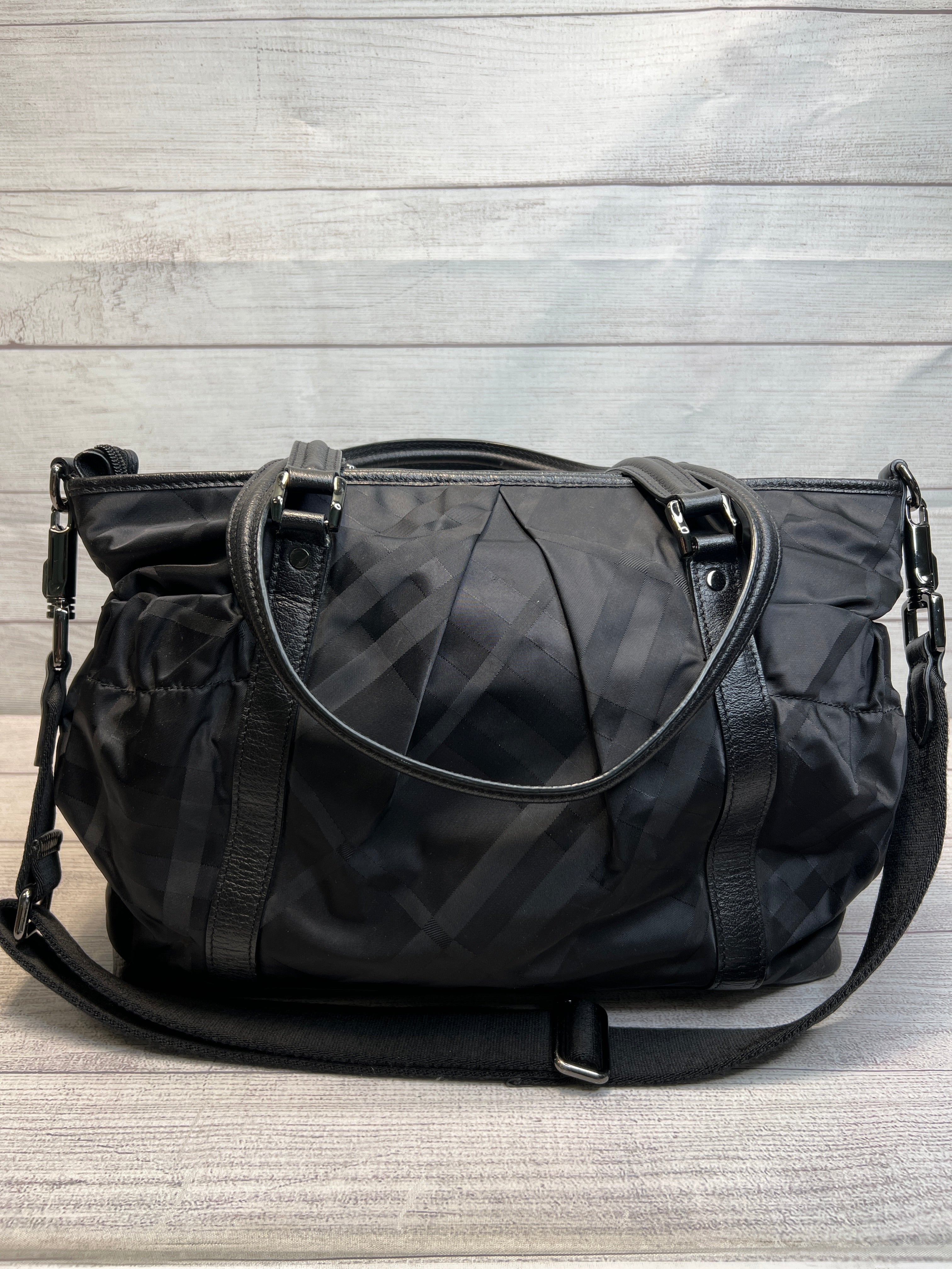 Burberry XL Nylon Check Tote / Diaper Bag