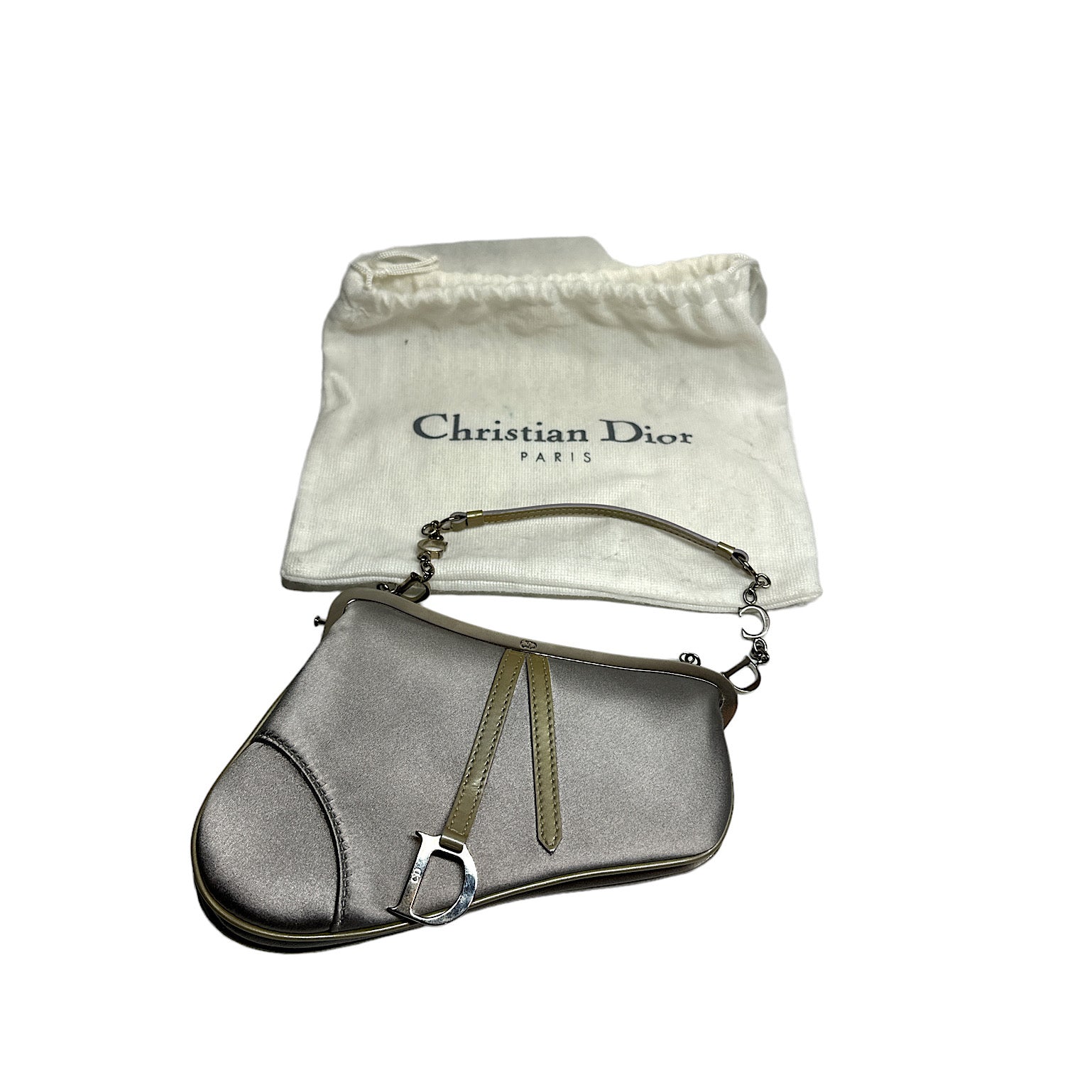 CHRISTIAN DIOR Vintage Mini Satin Saddle Bag