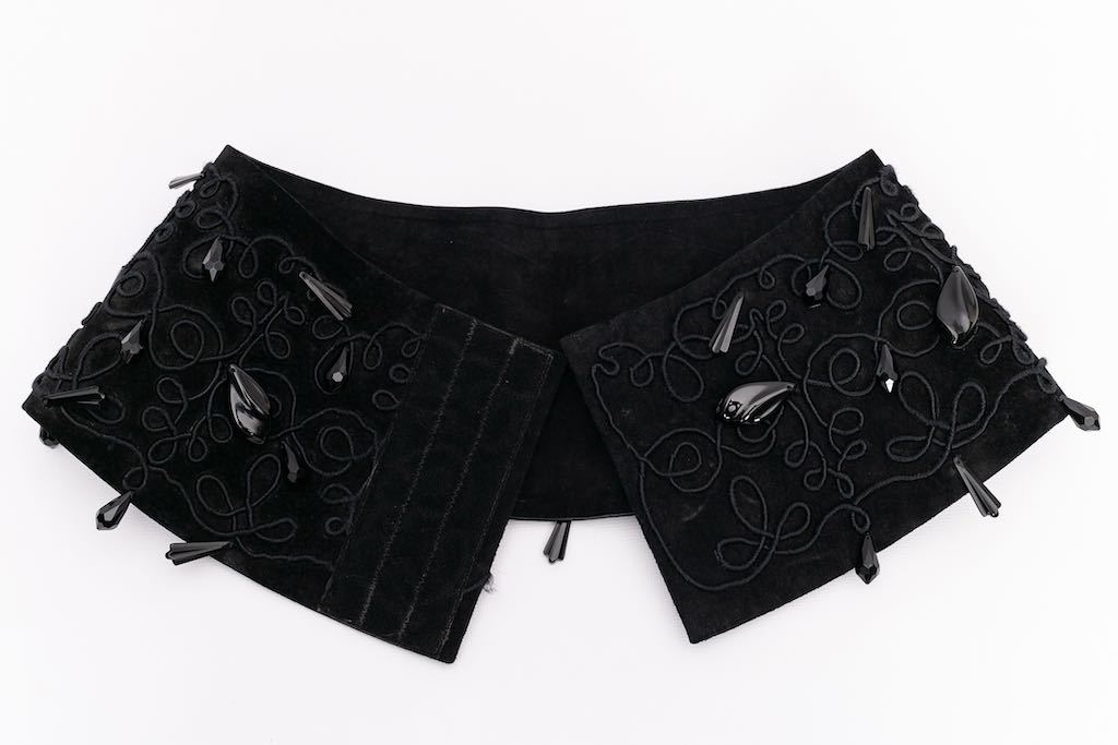 Ceinture noir en daim Dior