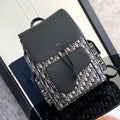 Dior Saddle Backpack Beige and Black Dior Oblique Jacquard