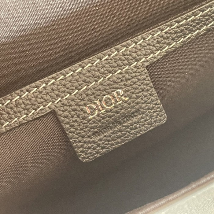 Dior Saddle Bag with Strap Black Grained Calfskin