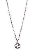 Gucci Gunmetal Logo Necklace