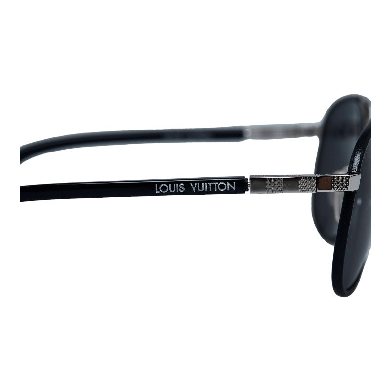 Louis Vuitton Attraction Pilot Sunscreen Z0704U Black Silver Metal Leather  Louis Vuitton