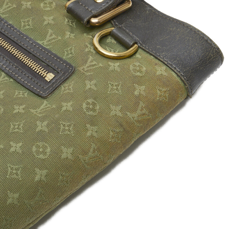 Louis Vuitton Louis Vuitton M92681 Monogram Mini T-Bag Linen/Leather Green Dark Brown  T-Bag