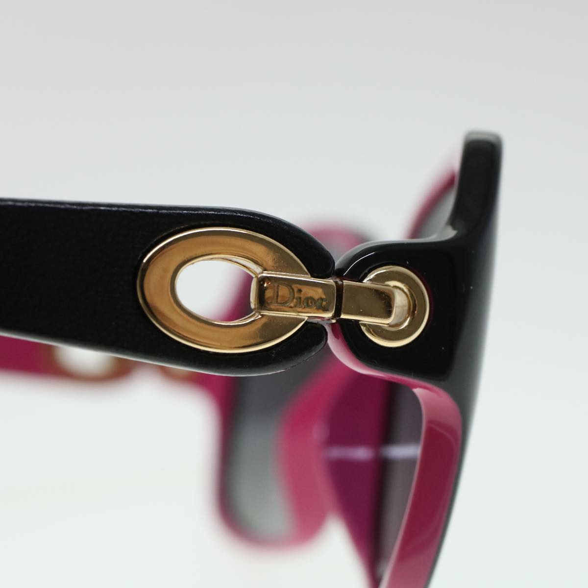 CHRISTIAN DIOR Sunglasses Black Pink Auth cl607
