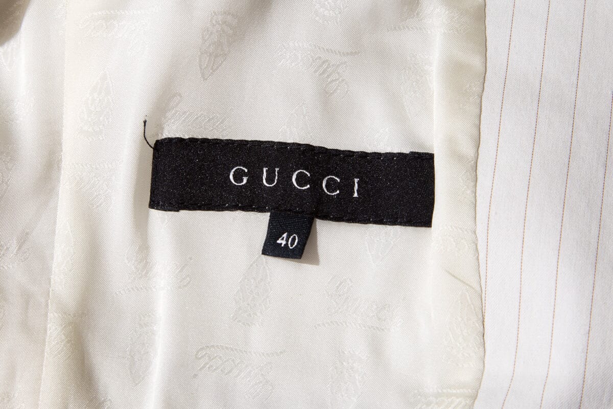 Gucci Ivory Pinstripe Blazer SZ 40
