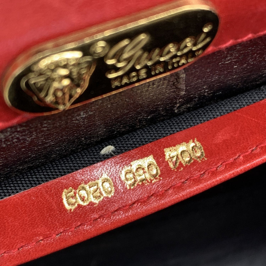 Gucci Vintage Red Leather Convertible Shoulder Bag Clutch
