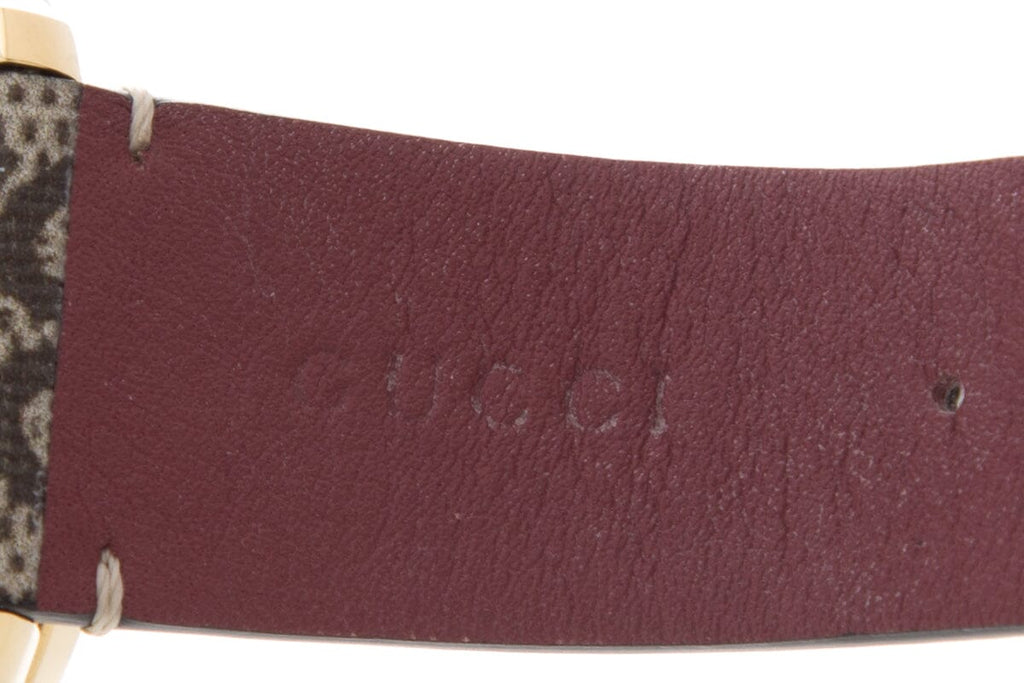 Gucci G-Timeless Pink Blooms Canvas Strap Watch
