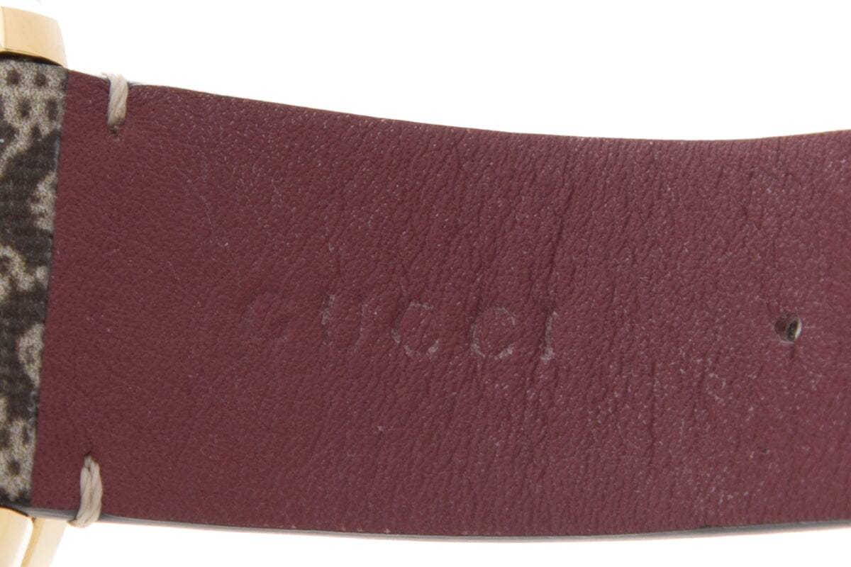 Gucci G-Timeless Pink Blooms Canvas Strap Watch