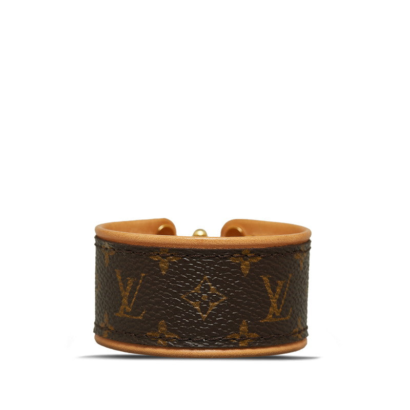 Louis Vuitton Bracelet Bangle in Monogram M6611E Brown Leather