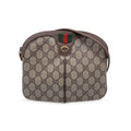 Gucci Vintage Beige Monogram Canvas Small Web Crossbody Bag