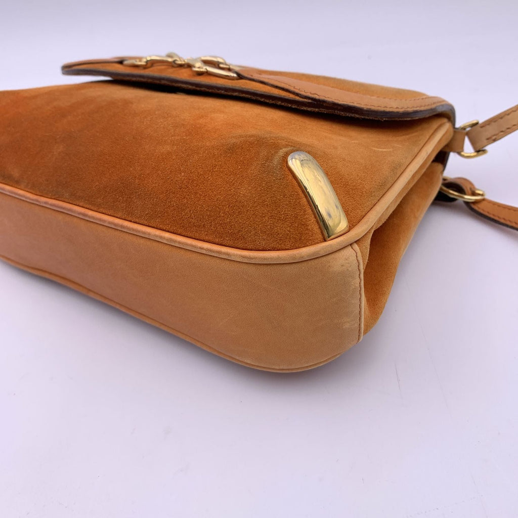 Gucci Vintage Orange Suede Convertible Flap Shoulder Bag