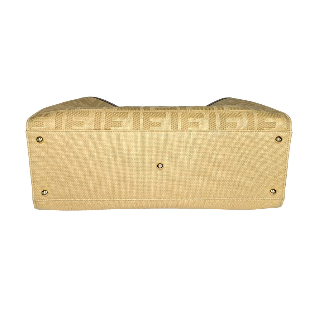 Fendi Medium FF Beige Canvas Peekaboo X-Tote