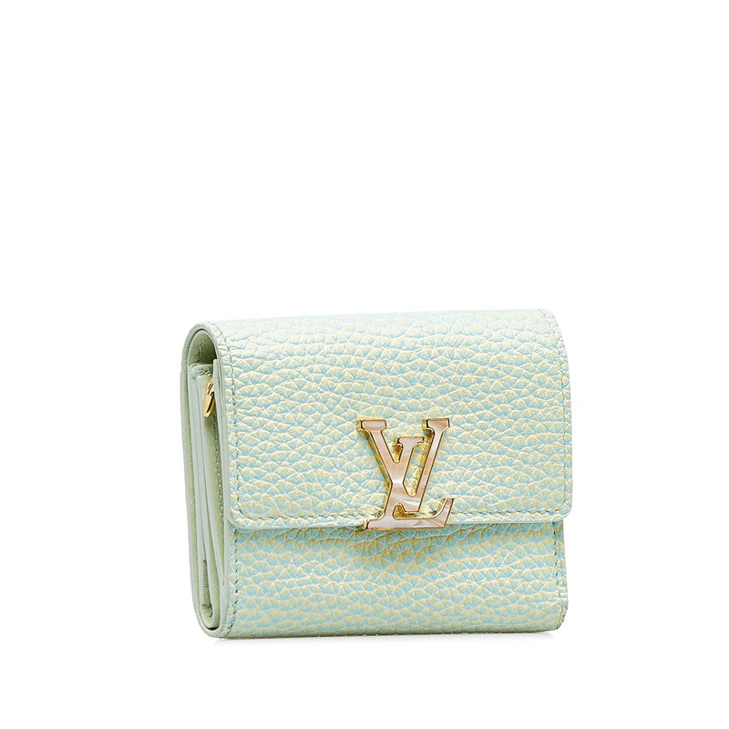 Louis Vuitton Portfolio Capsine XS Summer Star Dust Double Folded Wallet Compact Wallet M81528 Green Leather  Louis Vuitton