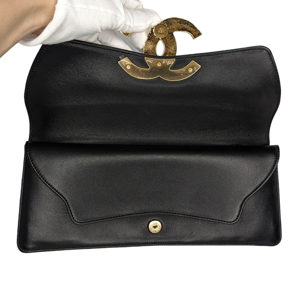 Chanel Black Lambskin Ancient Egypt Inspired Clutch