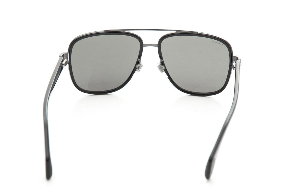 Gucci Black Temple Web Detail Sunglasses