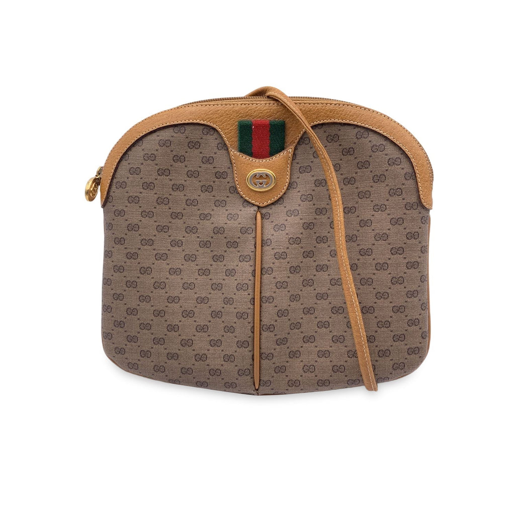 Gucci Vintage Beige Monogram Canvas Small Crossbody Bags