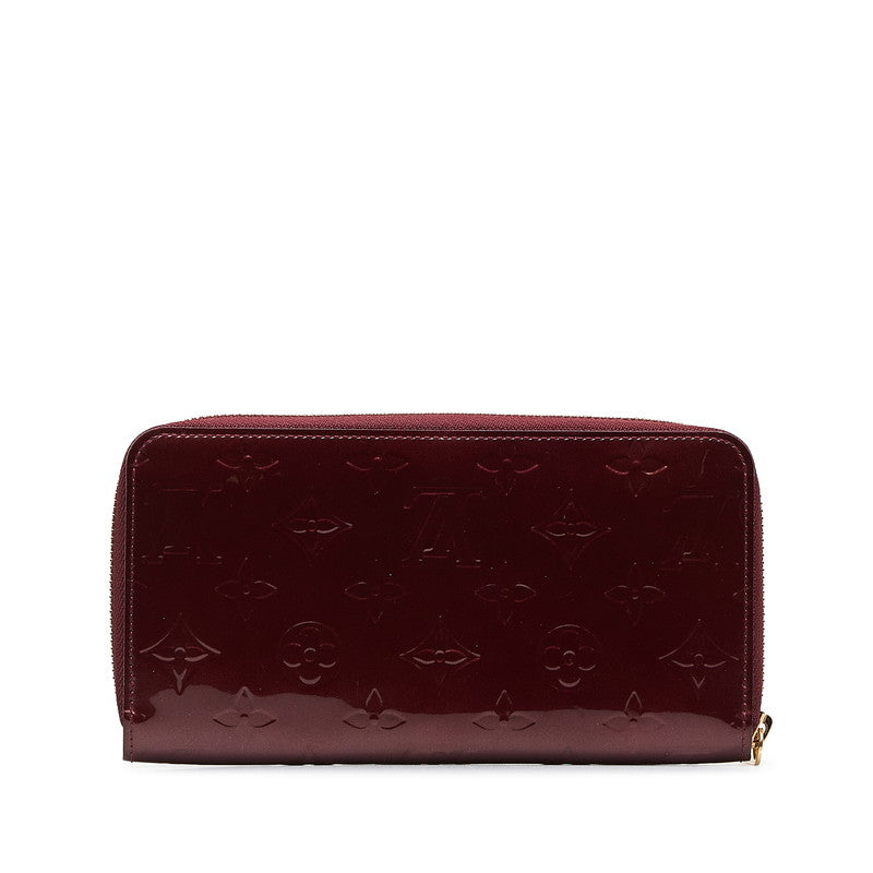 Louis Vuitton Monogram Verney Zippie Wallet Long Wallet M93575 Violet Wine Red Patent Leather  Louis Vuitton