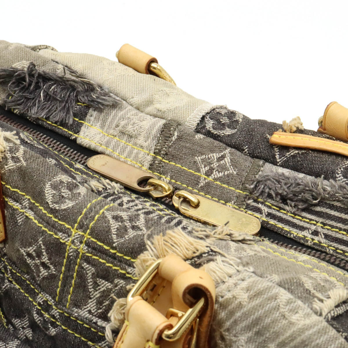 Louis Vuitton Monogram Denim Patchwork Bowie Shoulder Bag Boston Gray Bag M95377