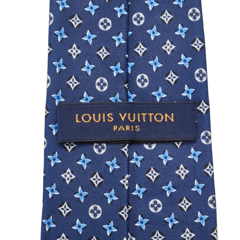Louis Vuitton Monogram Cravat Cravat M76278 Blue Silk Men's Louis Vuitton