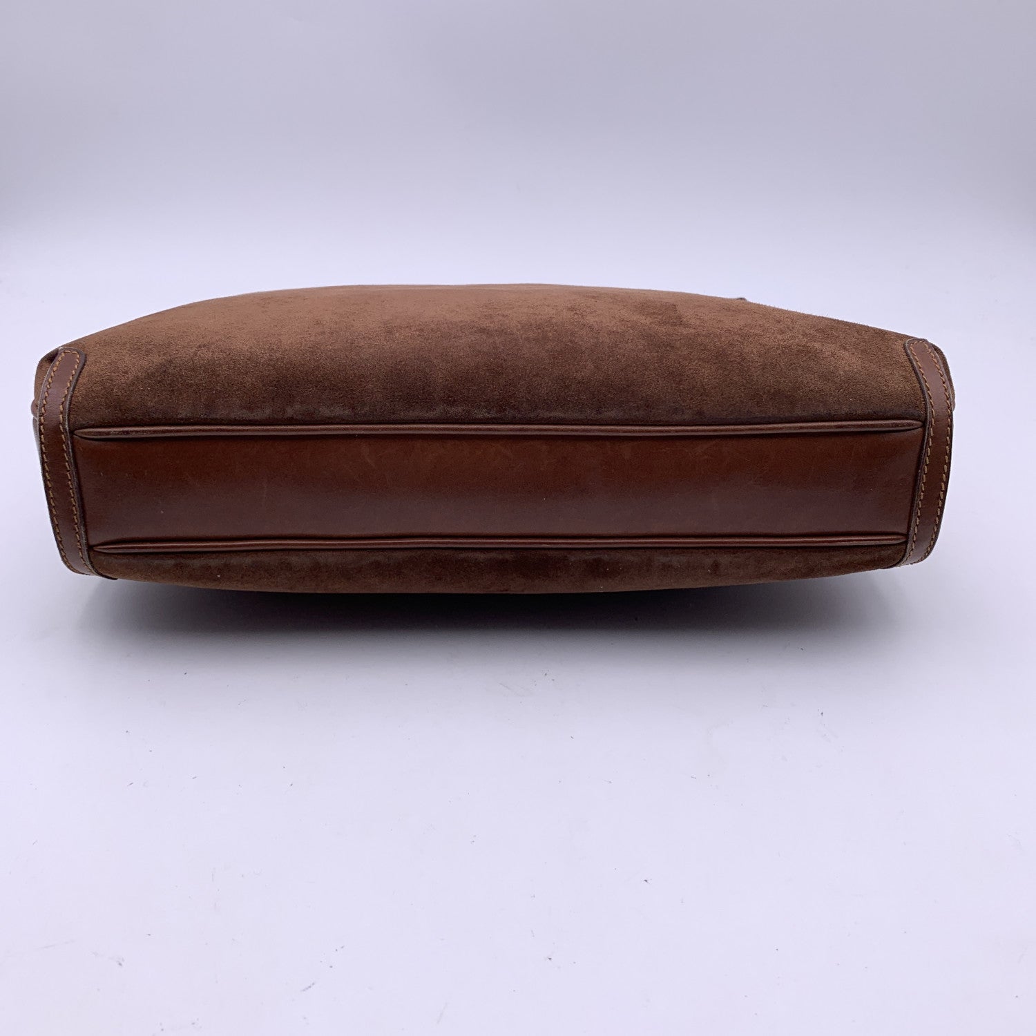 Gucci Vintage Brown Suede Shoulder Bag with Chain Strap