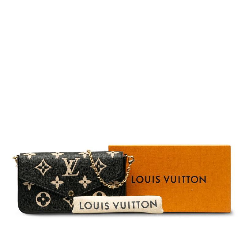 LOUIS VUITTON Louis Vuitton Monogram Amplant M80482 Shoulder Bag Leather Black Beige