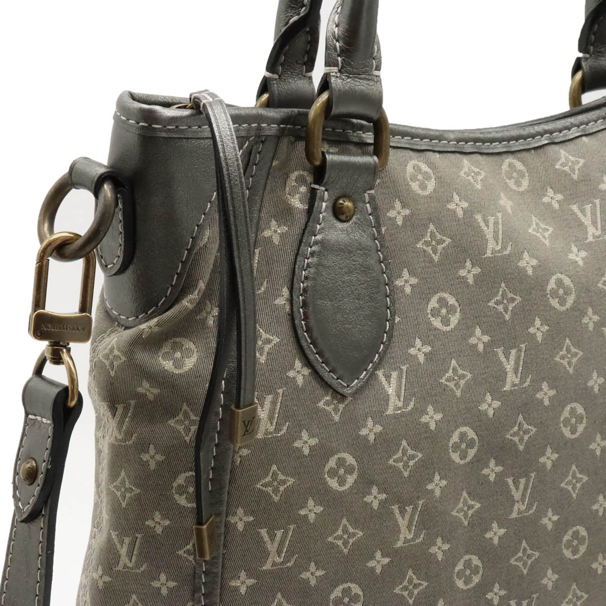 Louis Vuitton Monograms Miniature Buzz Angel Shoulder Bag 2WAY Handbag Platinum Gray M95622