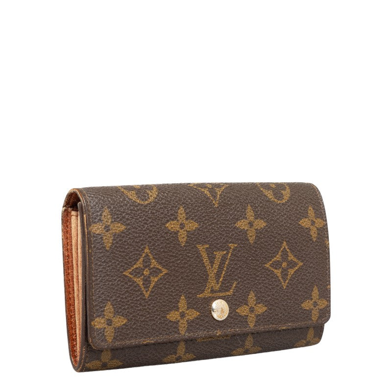 Louis Vuitton Monogram M61735 Double Folded Wallet PVC/Leather Brown