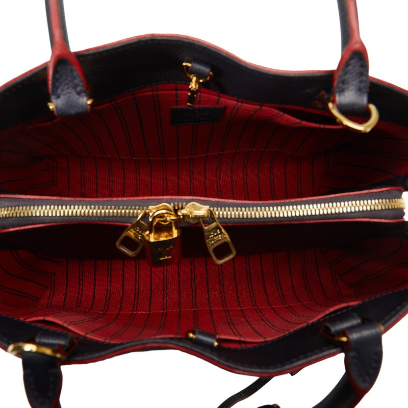 Louis Vuitton Monogram Amplant Montaigne MM Handbag Shoulder Bag 2WAY M42746 Marine Rouge Naïve Leather  Louis Vuitton