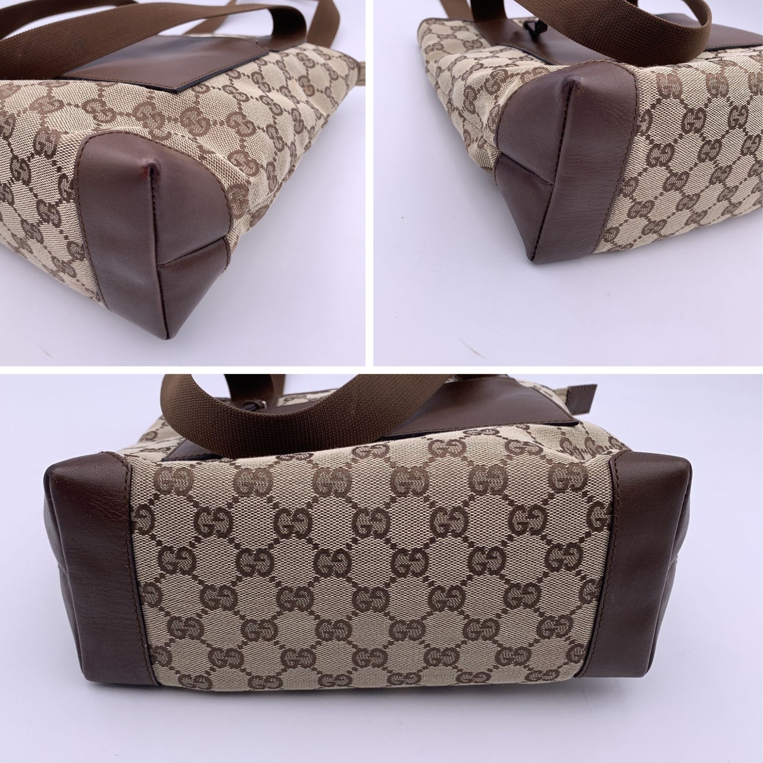 Gucci Vintage Brown Monogram Canvas Front Pocket Tote Bag