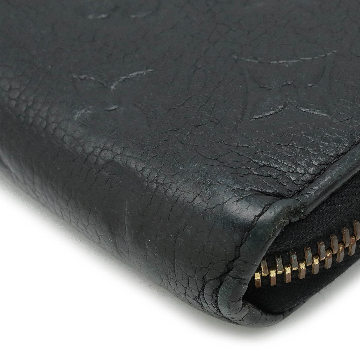 Louis Vuitton Monogram Emplant Zippie Wallet Round Fassner Long Wallet Leather Noir Black M60571